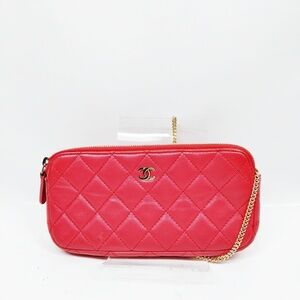 Chanel Crossbody Bag Pink Leather